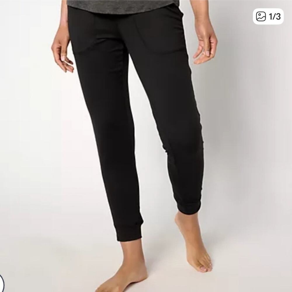 Barefoot Dreams Washed Black Drawstring Jogger Lounge Sweatpants Size 1X